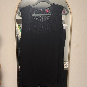 Black Sleeveless Lace Top